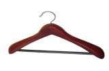 Mahogany Suit Coat Hanger with Rounded Bar for Pants