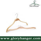 Cheap Plywood Hanger with Matel Hook, Coat/Shirt Hanger