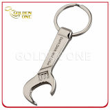 Custom Engraving Wrench Shape Metal Keychain with Bottle Opener