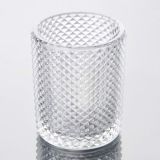 Clear Glass Candle Holder with Embossing Lump