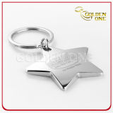 Customized Star Shape Metal Keychain with Engraving Logo