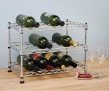 3 Tiers Adjustable Chrome Flat Grape Wine Display Rack