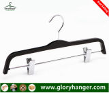 Black Plywood Pants Hanger with Metal Clips