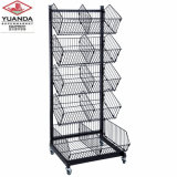 Multi-Layer Adjustable Widely Used Metal Supermarket Wire Hanging Basket Display Rack