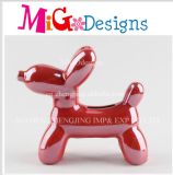 Wholesale Red Stoneware Discount Balloon Dog Bank