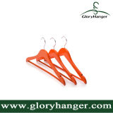 Orange Colour Wooden Hanger with Trousers Rod