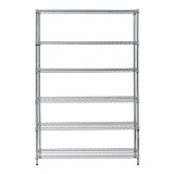 Free Standing 6 Shelves Chrome Metal Shop Supermarket Display Rack Shelving for Sale