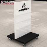 Attractive Customized Wood Floor Accessories Display Shelves with Four Wheels