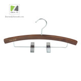 Brown Lotus Wooden Hanger with Bottom Clips