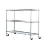 3 Layers Mobile Wire Rack Shelving for Warehouse and Office