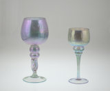 Glass Goblet Candle Holder in Colorful
