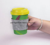 Hot Sales BPA Free 12oz Bamboo Fiber Coffee Cup with Felt Fabric Sleeve