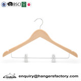 Audited Supplier Lindon Adjustable Grip Clips Wood Hanger for Clothes