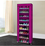 9 Tier Shoe Shelves Canvas Fabric Shoe Rack Storage Cabinet Rail Shoes Organizer Zipper Standing Sapateira Organizador Furniture (FS-01D)