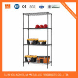 Amj241472b4 Ce ISO SGS Approved 4 Tier Black Heavy Duty Wire Shelf