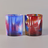 Round Shape Colorful Glass Candle Holder