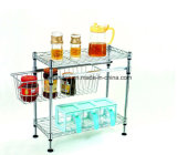 Multi-Functional Chrome Metal Mini Saucing Rack for Home Kitchen