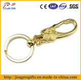 Gold Plating Metal Key Ring with Holder