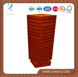 Four Faces Wooden Rotating Slatwall Display Stand