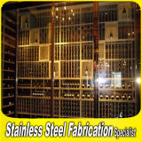 Customized Made Stainless Steel Wine Display Cabinet Stand Display Rack