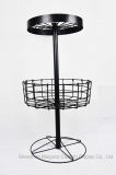 Customized Revolving Countertop Iron Wire Basket Shelf Small Items Circular Display Stand