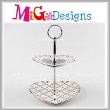 Double Tier Cake Stand Wedding Printing Ceramic Plate