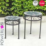 S/2 Mosaic Round Planter Stand with Pl08-5713