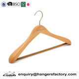 Audited Supplier Lindon Custom Printed Logo Wooden Hanger Clothes with Bar