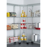 Commercial Restaurant Storage 4-Tier Chrome Steel Corner Wire Shelving Rack