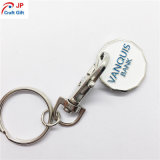 Paint White Metal Key Chain Supermarket Trolley Token with Logo