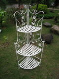 Outdoor and Indoor Creamy White Standing 3-Tier Metal Shelf