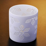 Hollow out Flower Patterned Thin Ceramic Tealight Candle Holders