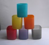 Colorful Square-Shaped Glass Candle Holders