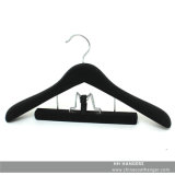 Soft Finishing Black Wooden Clothes Coats Hanger, Wood Hangers for Jeans