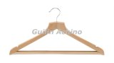 Natural Wooden Coat Hangers with Non Slip Square Bar (WS401)