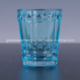 High-Quality Glass Candle Holder with Embossment (ZT-044)