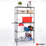 2017 Powder Coating Adjustable 5 Tiers Living Room Storage Wire Metal Shelf Rack