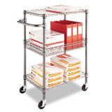 Library Push Metal Cart Rack for Book and Magazine (BK753590A2CW)