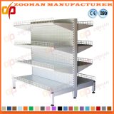 Punched Hole Wall Shelves Supermarket Display Shelving with Basket (Zhs417)