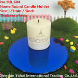 4mm Round Blue Glass Mirror Candle Holder