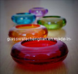 Machine-Made Colorful Glass Candle Holder (ZT-10)