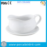 Hot Sale White Gravy Boat Cup with Saucer