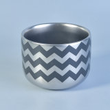 Ceramic Candle Holders with Electroplating Pattern