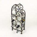 7 Bottles Scrolled Metal Wine Holder Rack