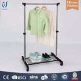 Extendable Stainless Steel Single Rod Clothes Hanger with Mesh