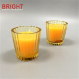 Clear Yellow Votive Perfumed Glass Candle with Texture