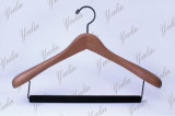 Clothes Wood Hanger with Velvet Covered Cross Bar for Branded Store, Fashion Model, Show Room