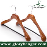 High End Clothing Wooden Hanger with Anti Skid Round Bar