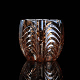 Mercury Glass Candle Holder with Embossed Pattern