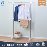 Single Rod Clothes and Towel Hanger with Lockable Wheels